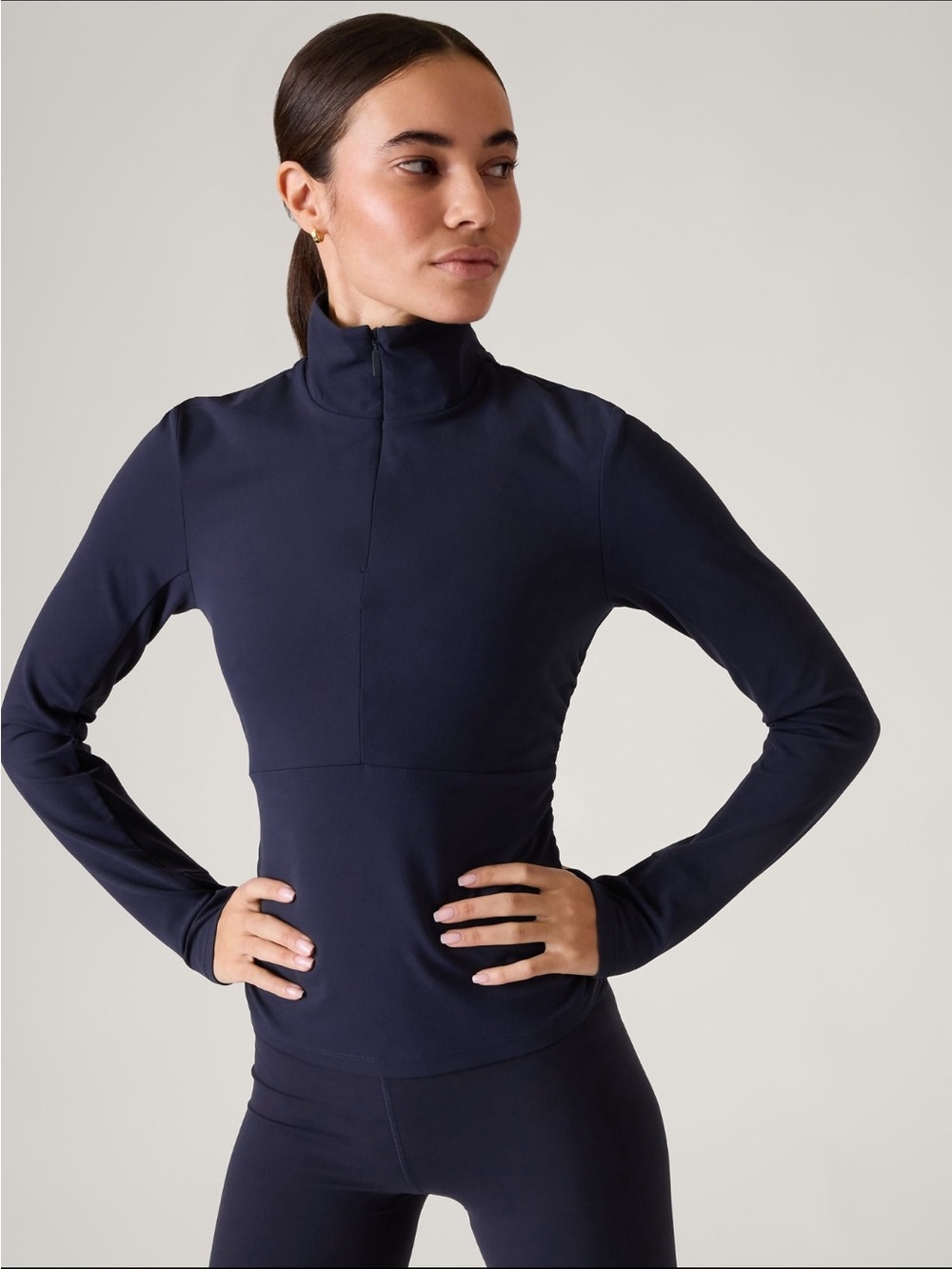 NWT Athleta Transcends Half Zip Navy XS